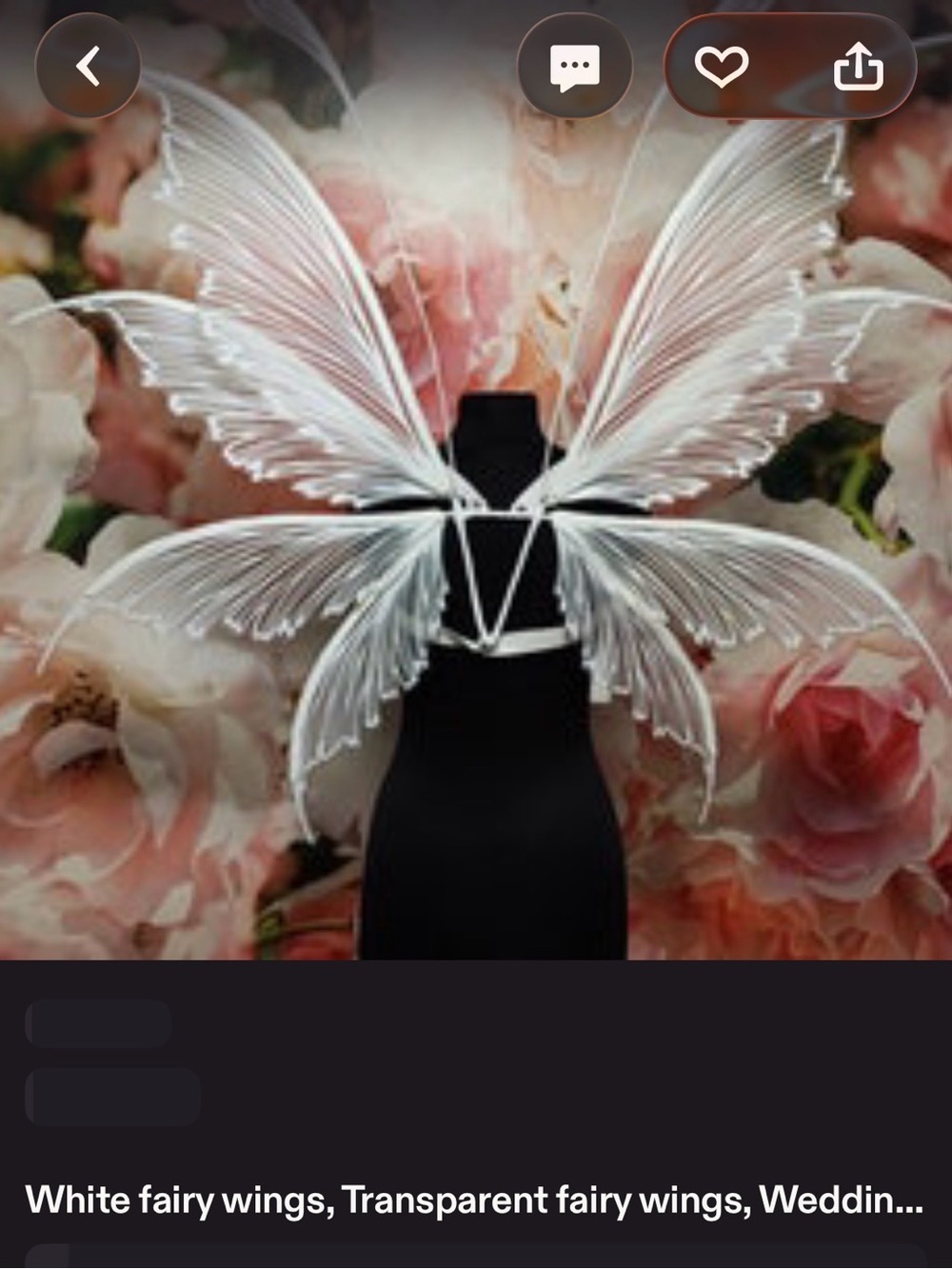 Adult Strap & Corset White Transparent Fairy Wings